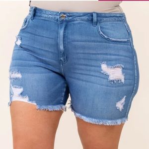NEW Chic Soul Melodic Movements Shorts, Medium Wash size 3x JJ